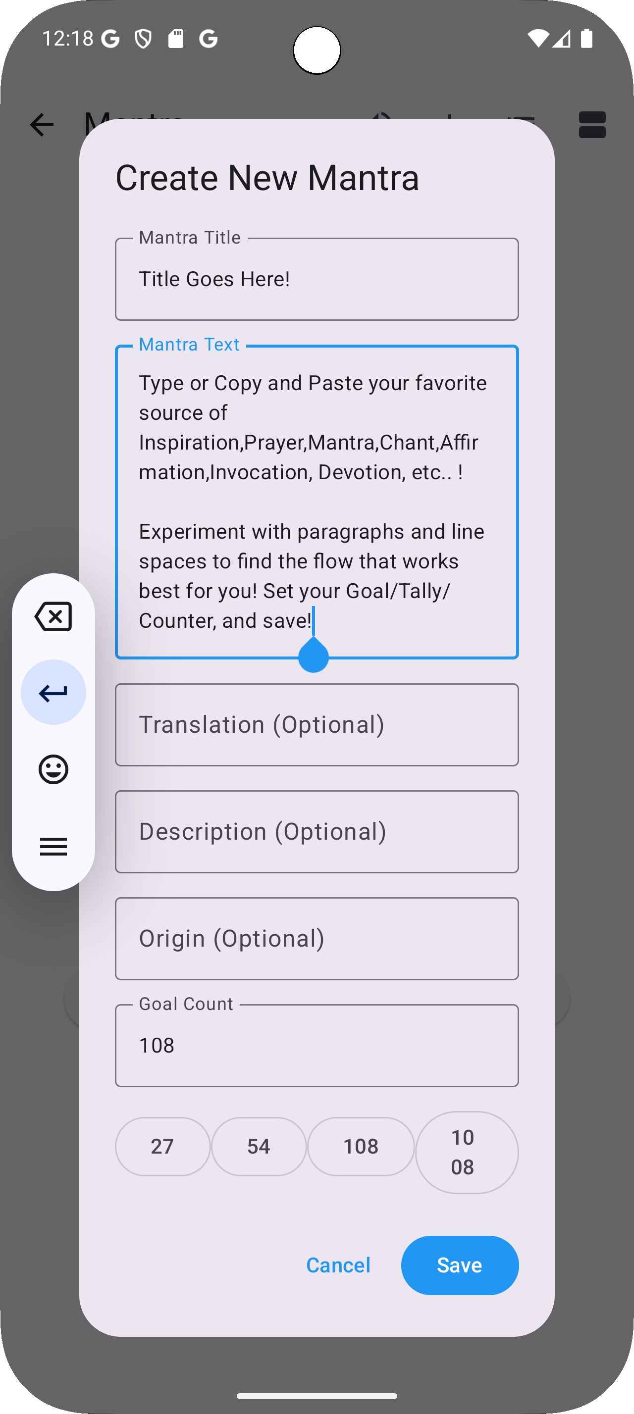 Mantra Breath App - Mantra Counter