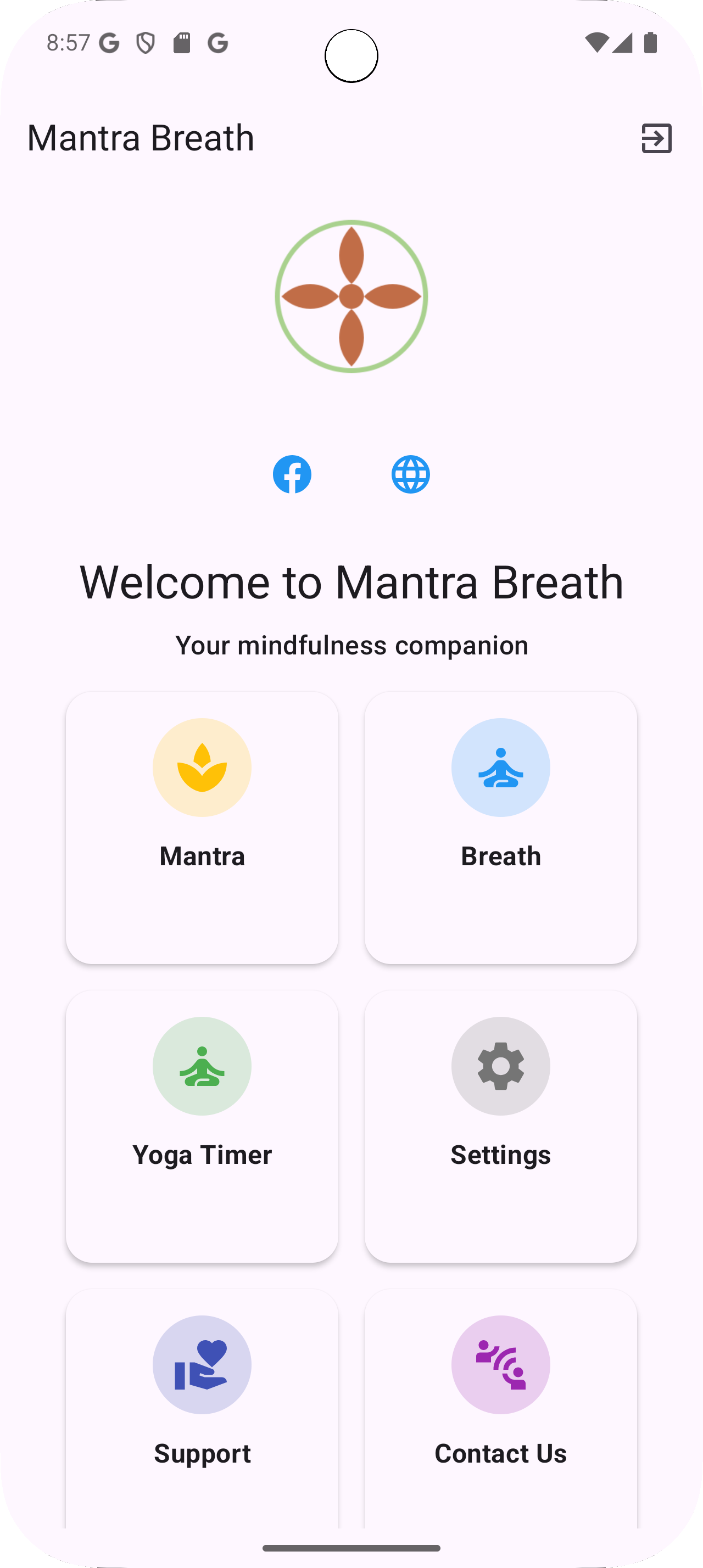 Mantra Breath App - Main Interface