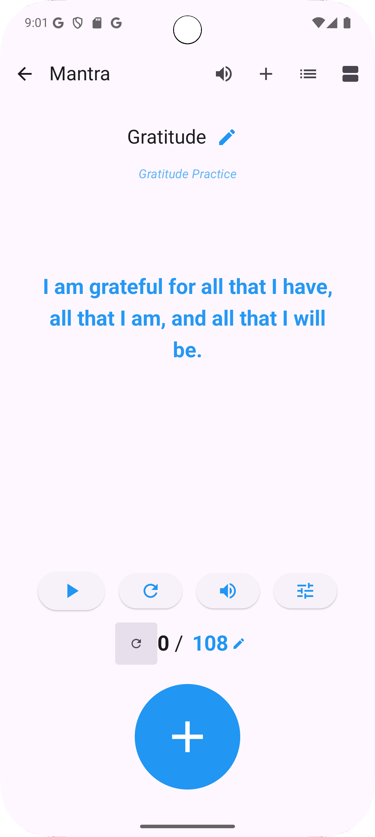 Mantra Counter Feature