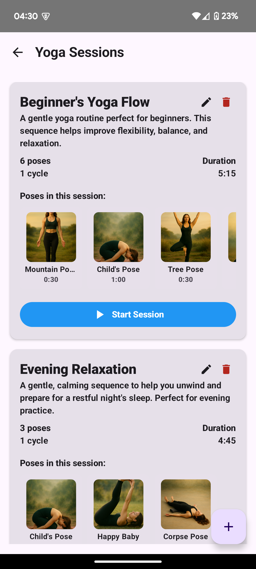 Yoga Session Routine - Tính Năng Bộ Đếm Thời Gian Yoga