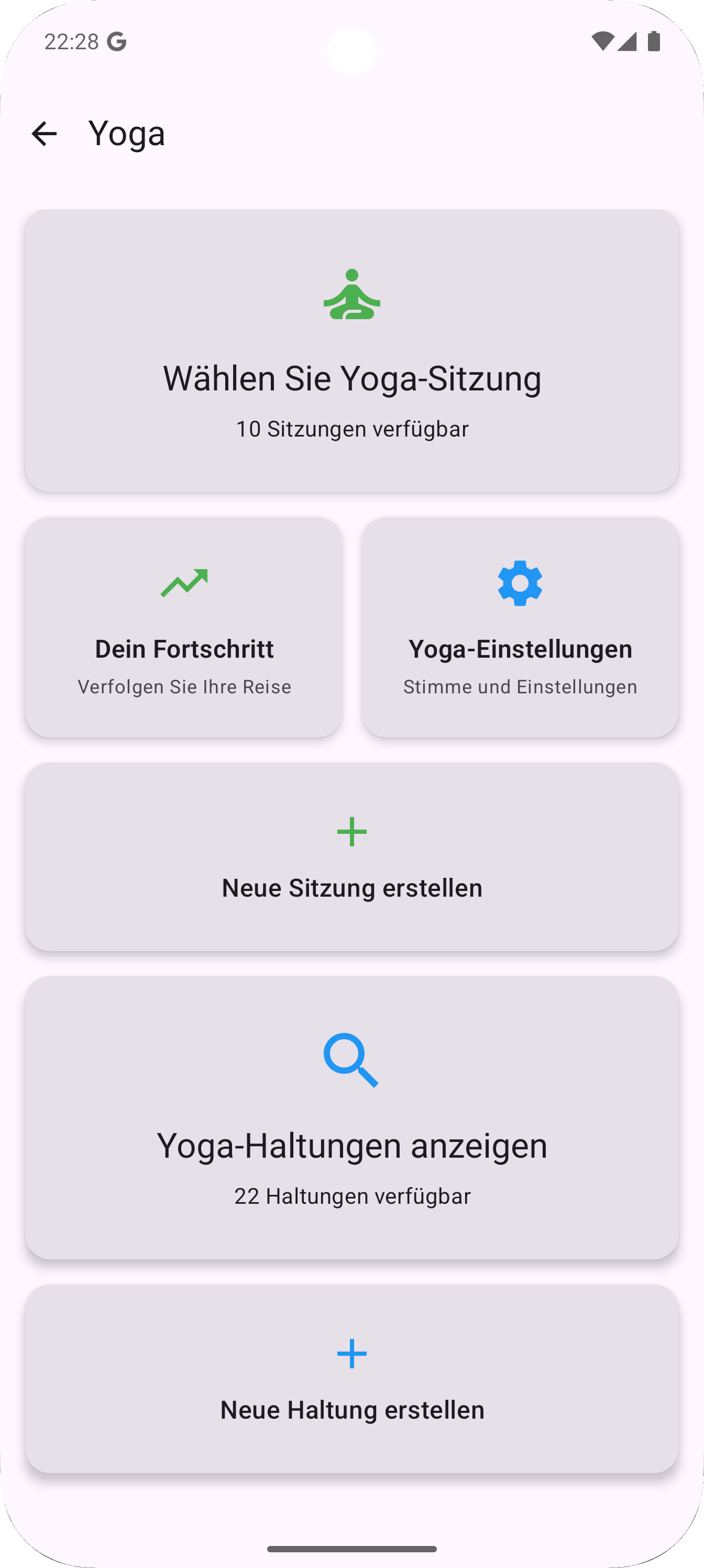 Mantra Breath App - Yoga-Timer Einstellungen