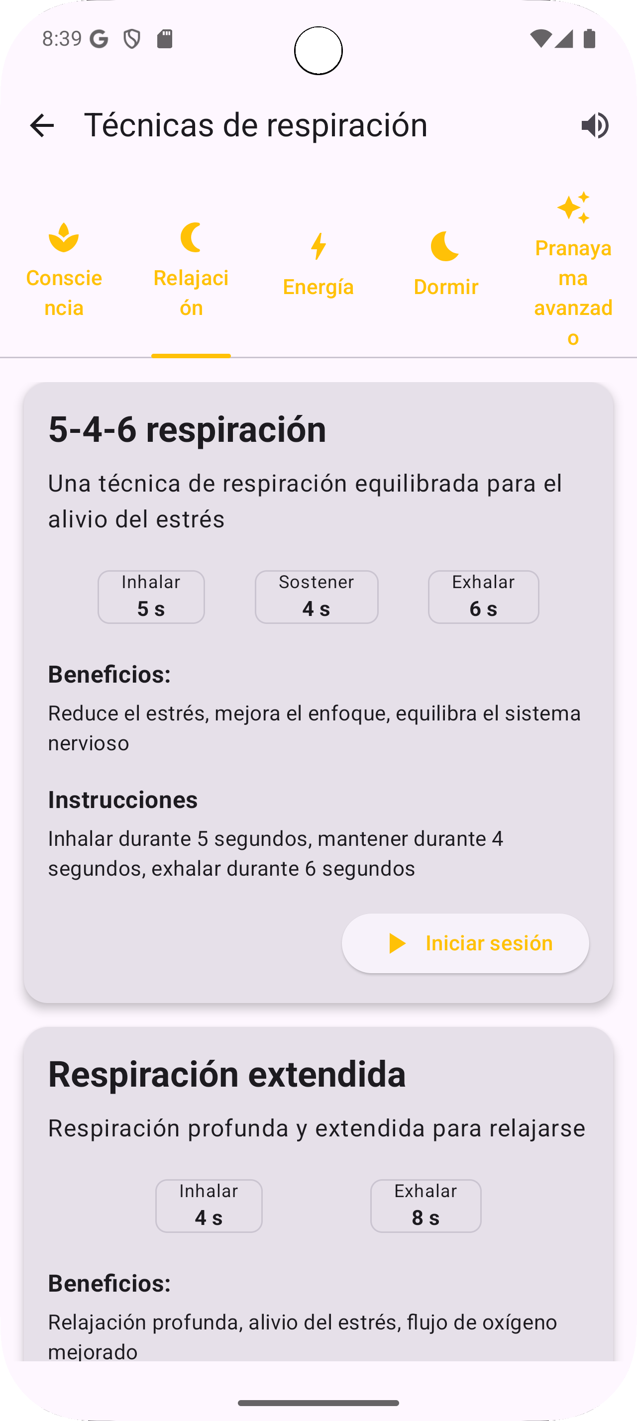 App Mantra Breath - Ejercicios de Respiración