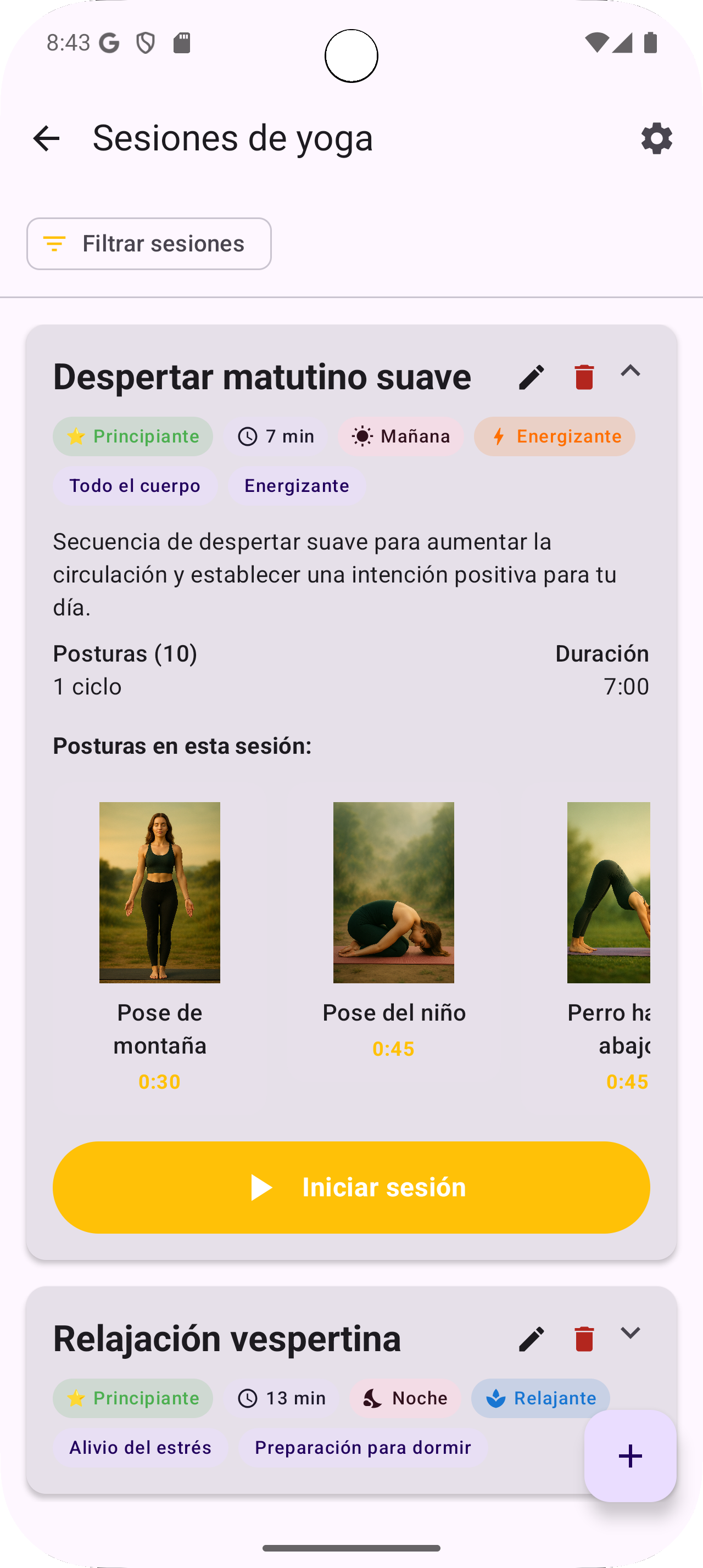App Mantra Breath - Rutina de Sesiones de Yoga