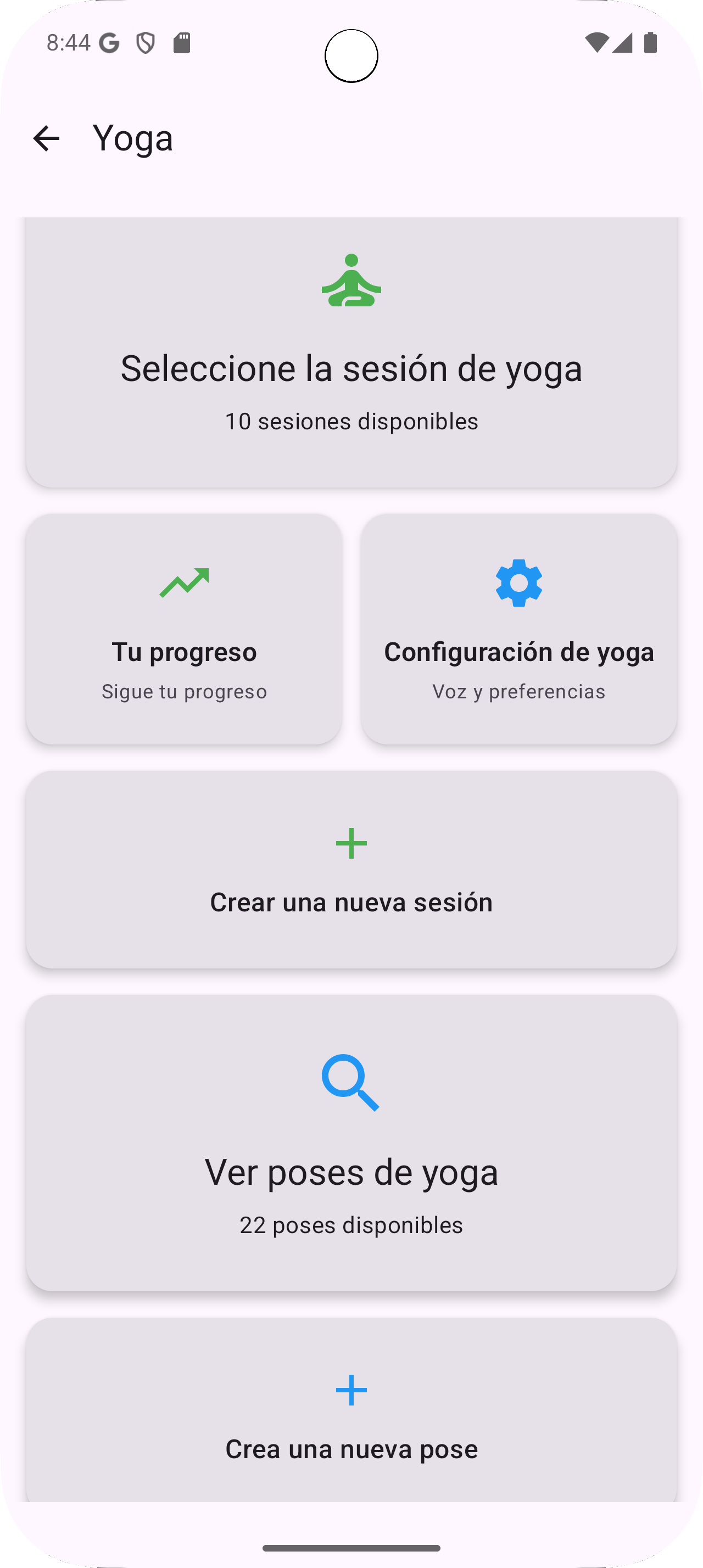 App Mantra Breath - Ajustes del Temporizador de Yoga