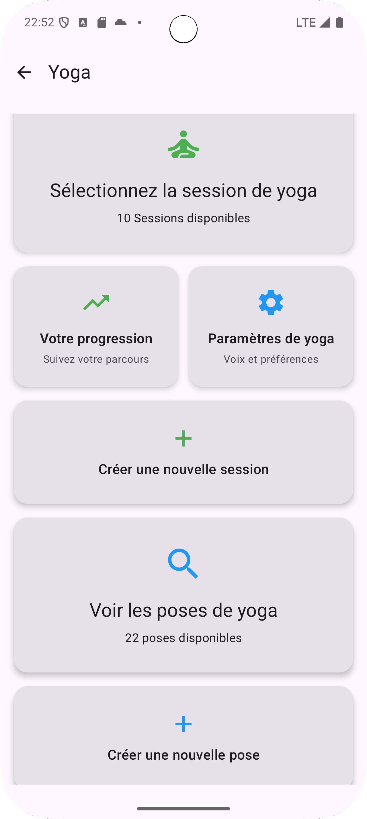 Mantra Breath App - Paramètres Minuteur Yoga